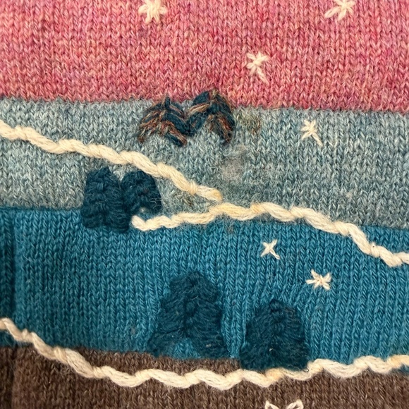 L.L. Bean Vintage 100% Wool Nordic Snow Zip Front Sweater Ski Vest Women L - Picture 8 of 15